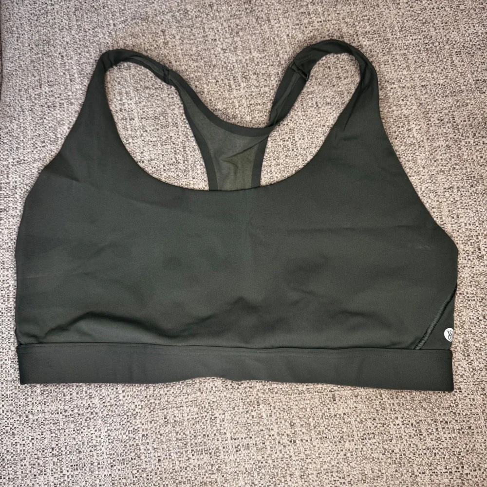 Victoria's Secret Olive Green Light Support Sports Bra Racerback Size L
